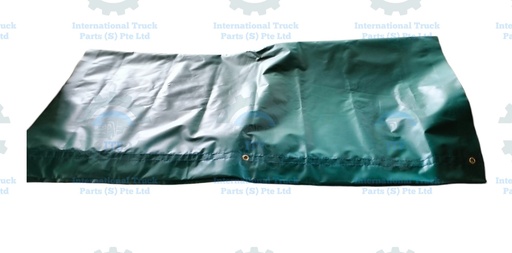 [55'' X 55''] GREEN PVC CANVAS C/W TOP & BOTTOM OF 55'' SEW 3''H'' LOOP HOLE WITH EYELETS (0.38MM CHINA METERIAL)